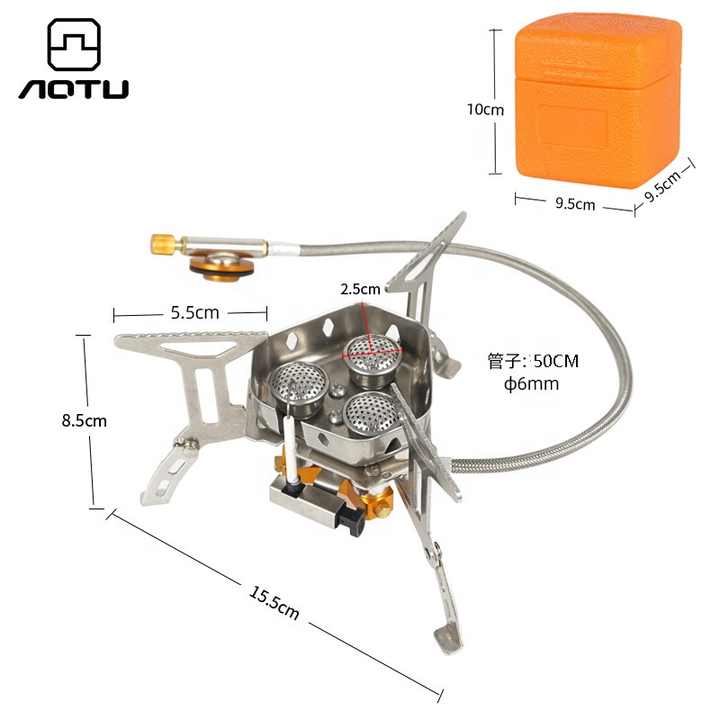 Portable 3 Burner Outdoor Picnic Gas Stove, Suitable for 