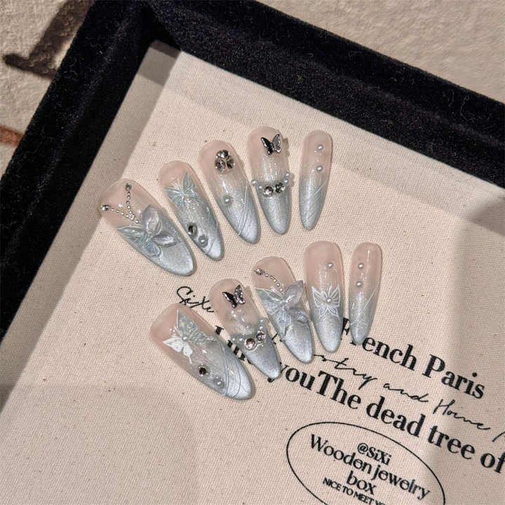 Clear Spring Acrylic Nails 
