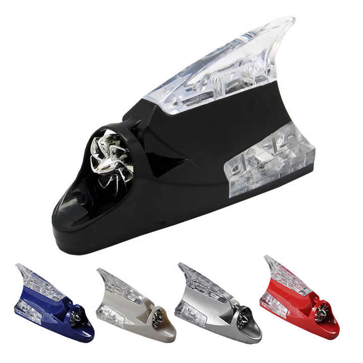 Car Wind Wave Shark Fin Tail Light Taillight Antenna Power Tail Light Car Decoration Colorful LED Light 
