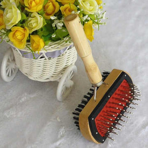 اكسسوارات الكلاب في الصين المزدوج الجانبين مقبض خشبي الحيوانات الأليفة القط الحيوان بودل الشعر الاستمالة فرشاة كومبو Dog Accessories in China Double Sided Wooden Handle Pet Cat Animal Poodle Hair Grooming Brush Combo