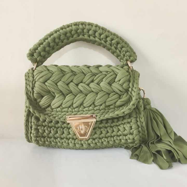 New Women's Hand-woven Striped Canvas Shoulder Bag