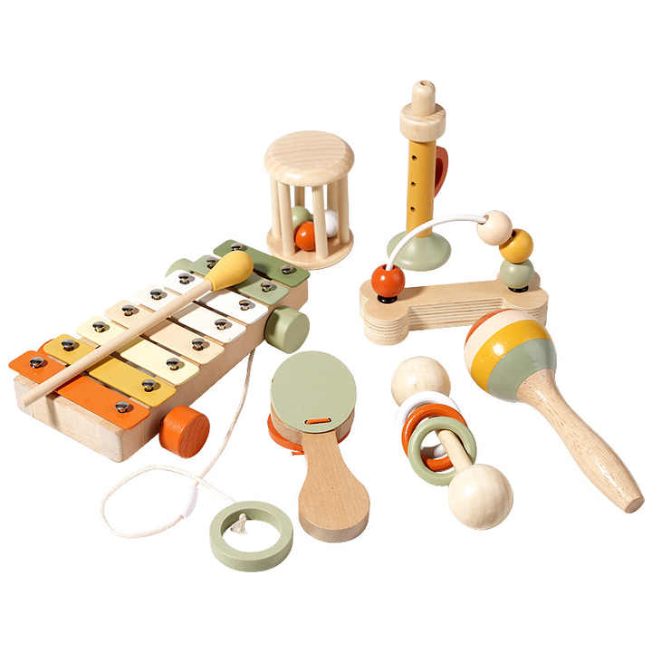New Product CE - Multifunctional Montessori Wooden Rattle Toy. 