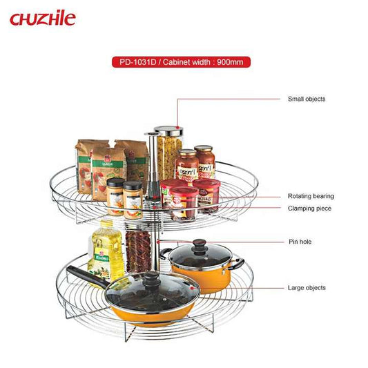 سلة أدراج خزانة بزاوية سحرية 360 درجة - 360 Degree Magic Corner Cabinet Drawer Basket,