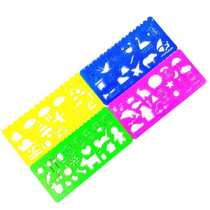 Piece Set of Clear Plastic Puzzle Rulers 