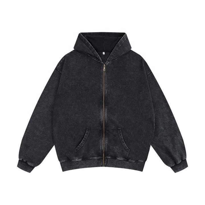 Men Zip up Vintage Hoodie 