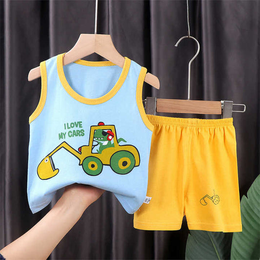 Boys' shorts, summer clothes for little boys with cartoon print 