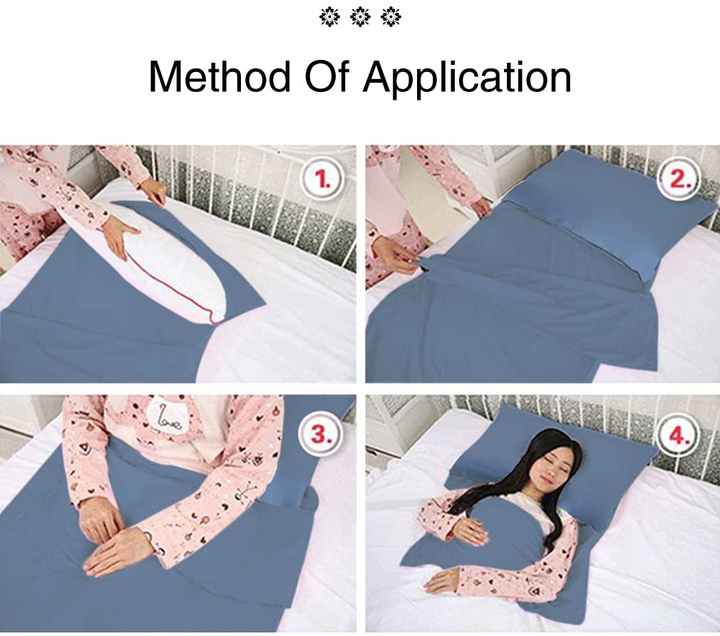 بطانة كيس النوم القطنية Woqi كبيرة الحجم ملاءة . Woqi Cotton Sleeping Bag Liner Oversized Lightweight