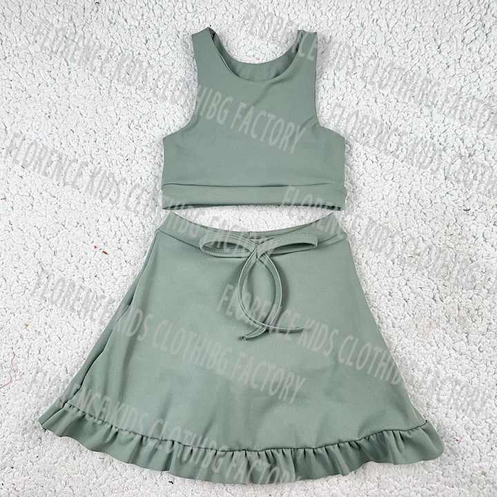 DH OEM Fashion Customized Colors Toddler Girls Yoga Gym.Running.Sport Clothing Set Yoga Set Wholesale