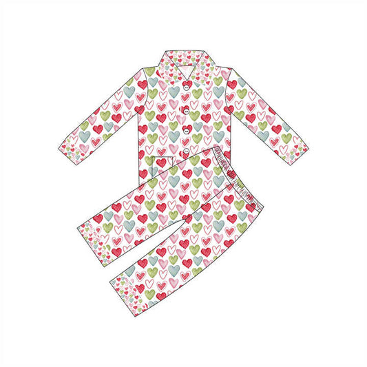 Qingli OEM Custom Factory Heart-Shape Newborn Baby Sleepwear Set 