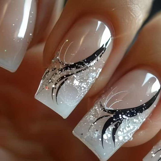 Short Ballerina Press-On False Nails with Short Artificial Nails 
