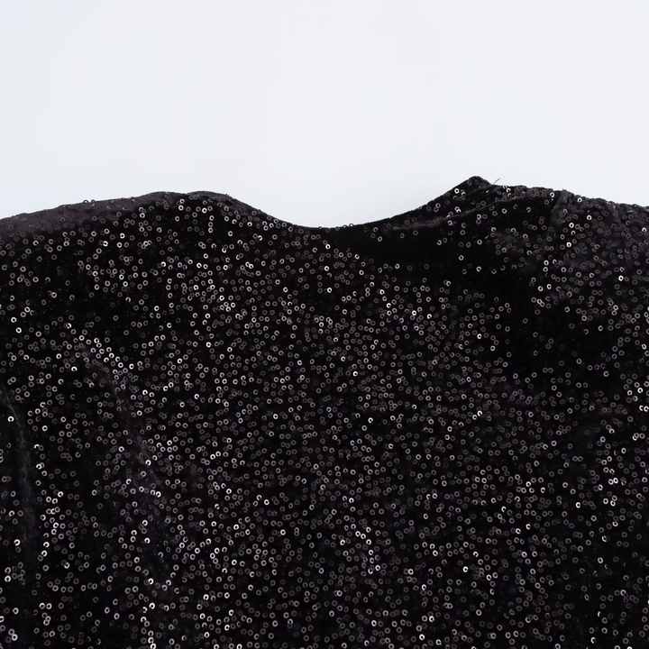 Short velvet dress decorated with sequins