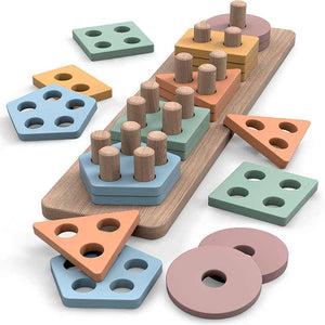 Educational games wooden building blocks 