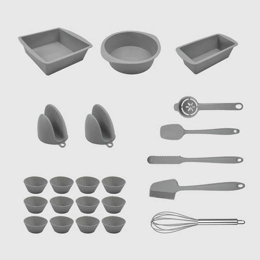 Wooden Handle Silicone Kitchen Tool Set 