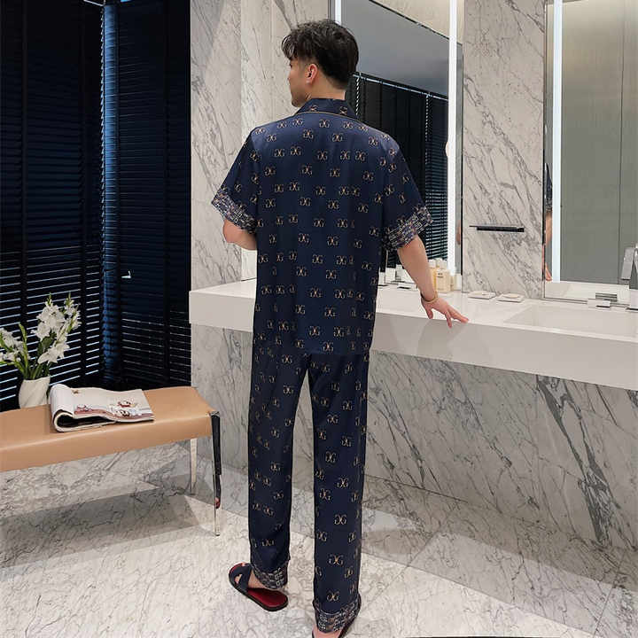 Men's Summer Silk Sleepwear Set 