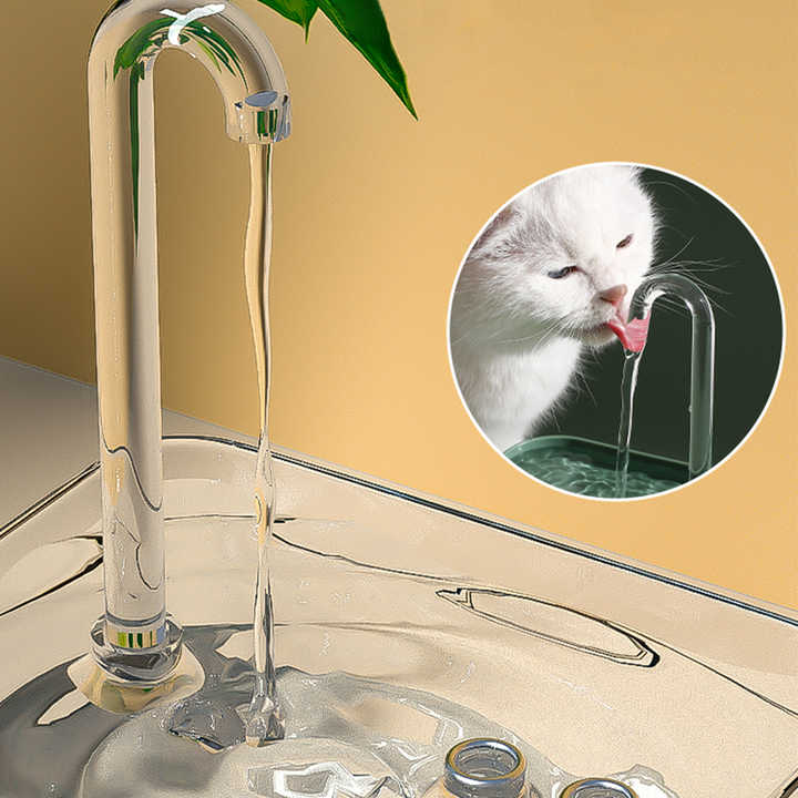 New Transparent Cat Waterer, Cat Fountain, Electric Recirculating Pet Drinking Filter, Bowls &amp; Feeders 