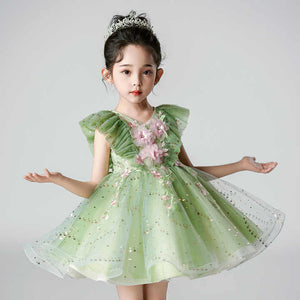 Baby Princess Clothes Christmas Party Outfit - Little Green Dresses for Girls 