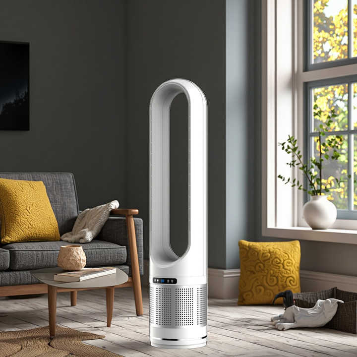 فلتر Hepa لتنقية الهواء مروحة بلا شفرات متعددة الوظائف المنزل الذكي الكلمة البلاستيكية الكهربائية الرقمية المنزلية CB CE ROHS EMC SAAHepa Filter Air Purifier Bladeless