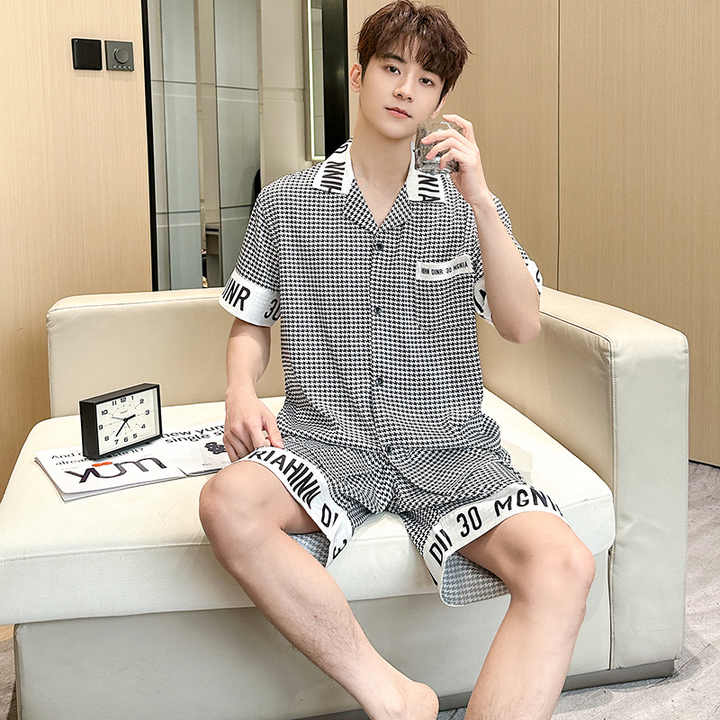 Men's short-sleeved, thin sleepwear 