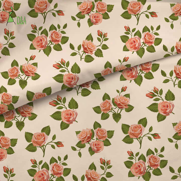 Colorful Small Roses Floral Printed Cotton 