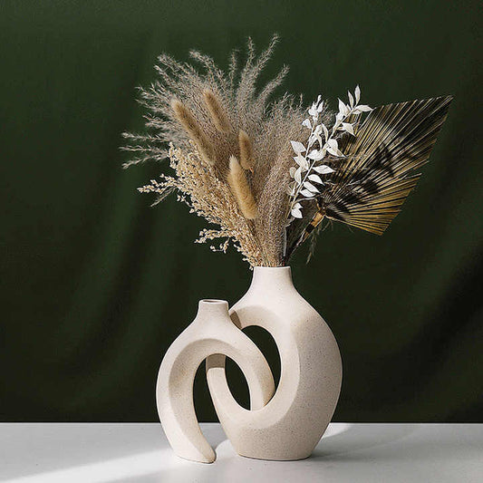 Modern ceramic vase with design 