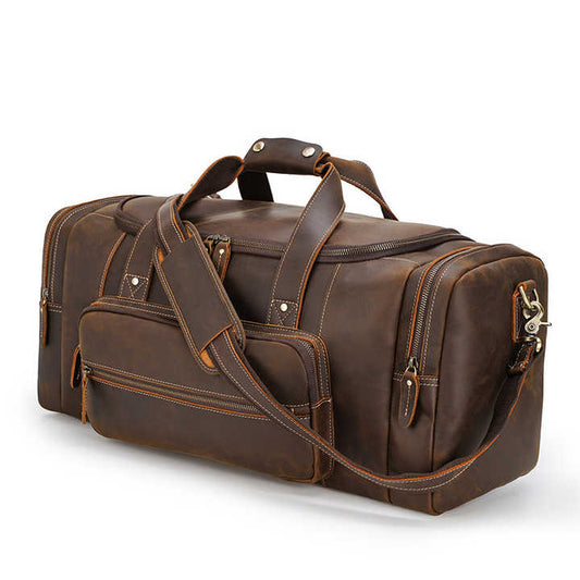 Custom large capacity genuine leather travel bags 