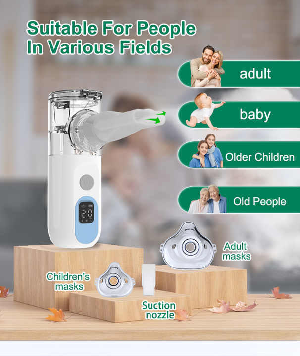 بخاخ طبي محمول باليد شبكة بخاخات للبالغين . Handheld Medical Nebulizer Mesh Nebulizer for Adults