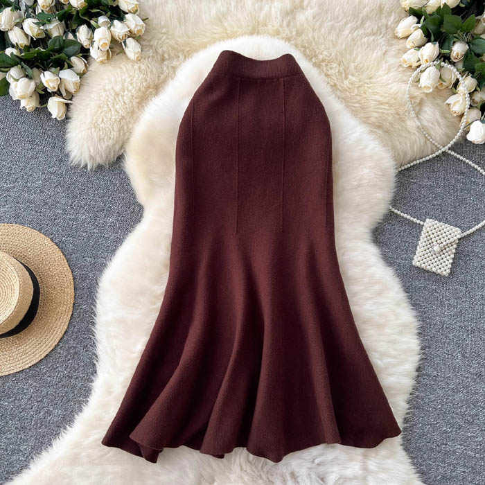 fishtail wool skirt