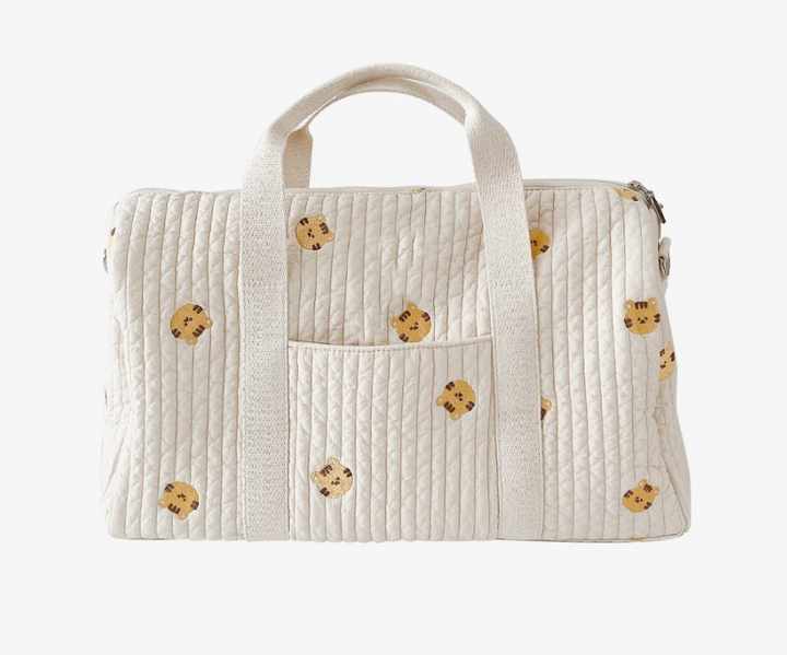Diaper Bag Shoulder Carrier for Mom and Pet Bear Handbag Embroidered Mommy Bag 
