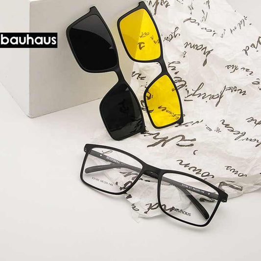 Bauhaus Wide Face Oversized Glasses 