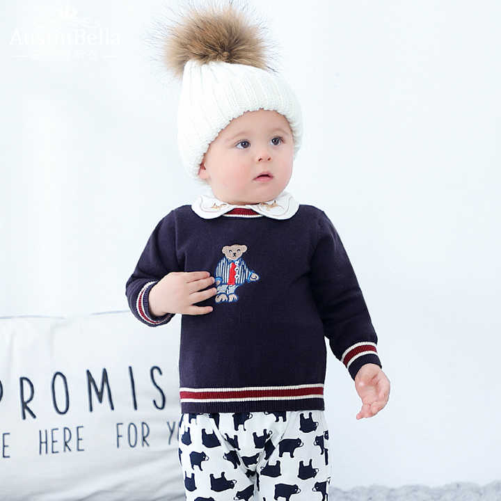 Newborn baby boy knitted sweater 
