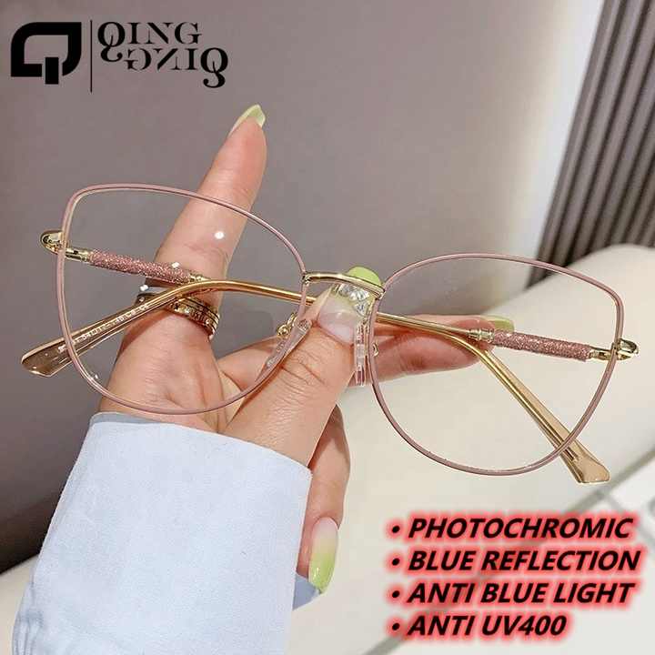 Photochromic Metal Black Sunglasses 