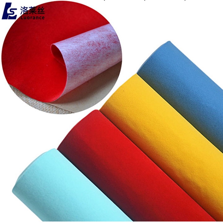 Flocked Velvet Fabric - Black Non-Woven Velvet Fabric