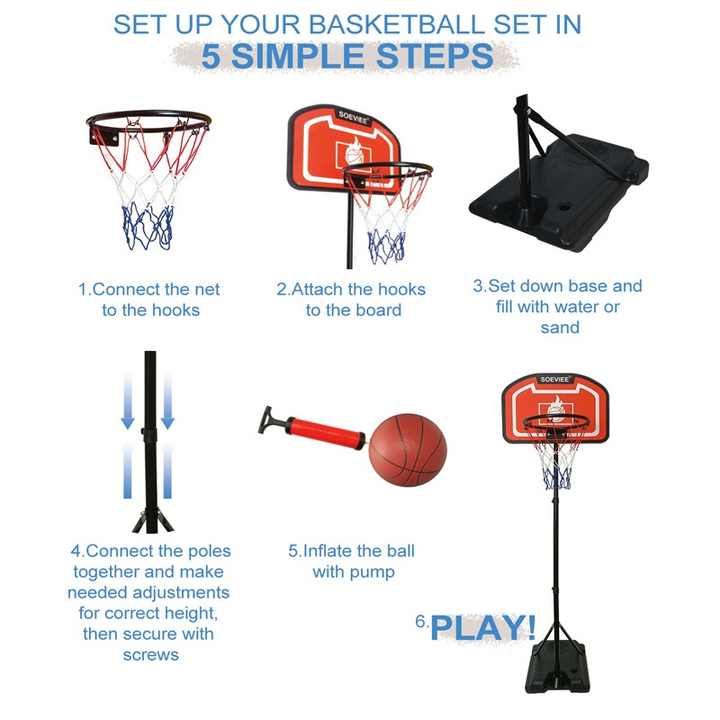 حامل كرة سلة قابل للتعديل الارتفاع مع كرة . Adjustable Height Basketball Stand with