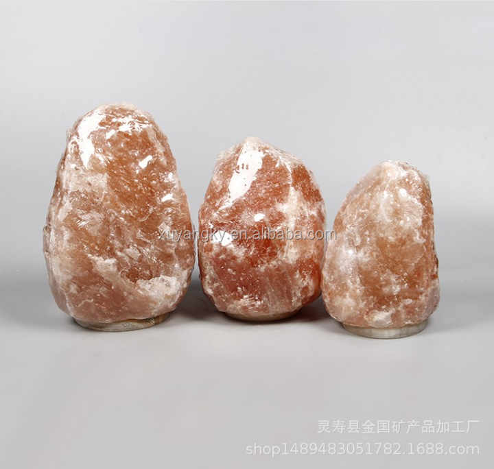 مصباح ملح طبيعي من الهيمالايا مع قاعدة خشبية ديكور منزلي ضوء ليلي هدية عيد الميلاد منتج مصباح شريحة مصنوع يدويًاNatural Himalayan Salt Lamp with Wooden Base Home Decor Night Light Christmas Gift Handmade Slice Lamp Product