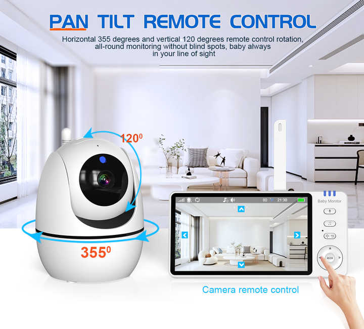 ABM501 5-Inch 1080p Wireless Video Baby Monitor PTZ. 