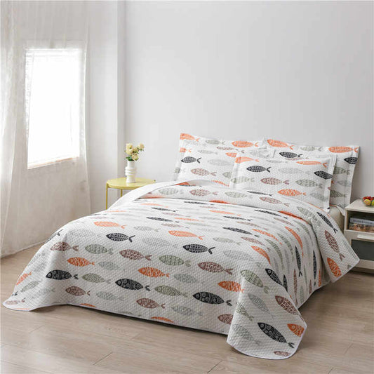 Home Textiles 3 Pieces Bed Covers Quilt Sets Home Bedspread Printed Bedclothes Set 