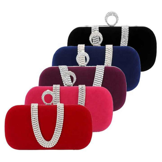 Diamond studded evening handbag