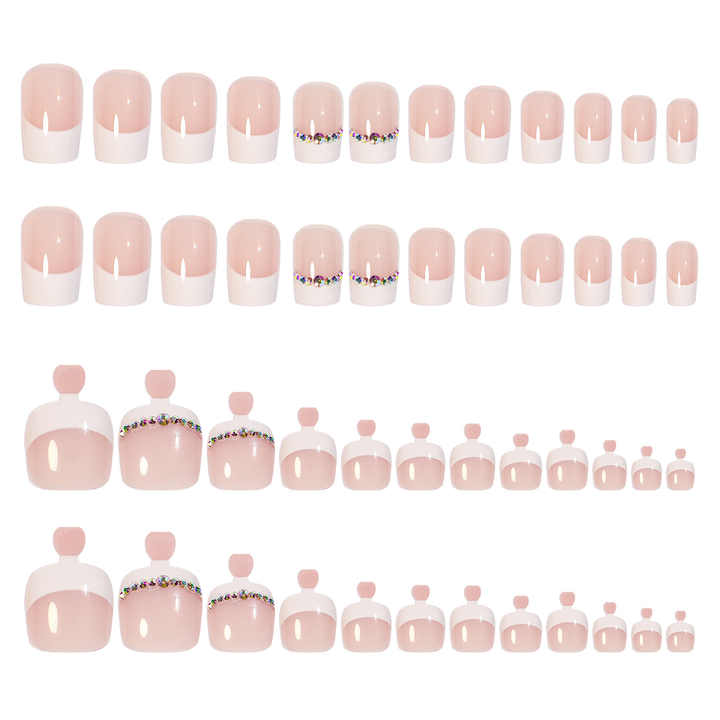 Toe and Hand False Nail Set Nude Coffin 