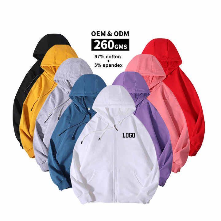 Soft Cotton Comfortable Knitted Pile Fabric Zipper. 