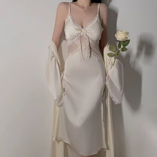 Sexy Satin Mesh Pajamas