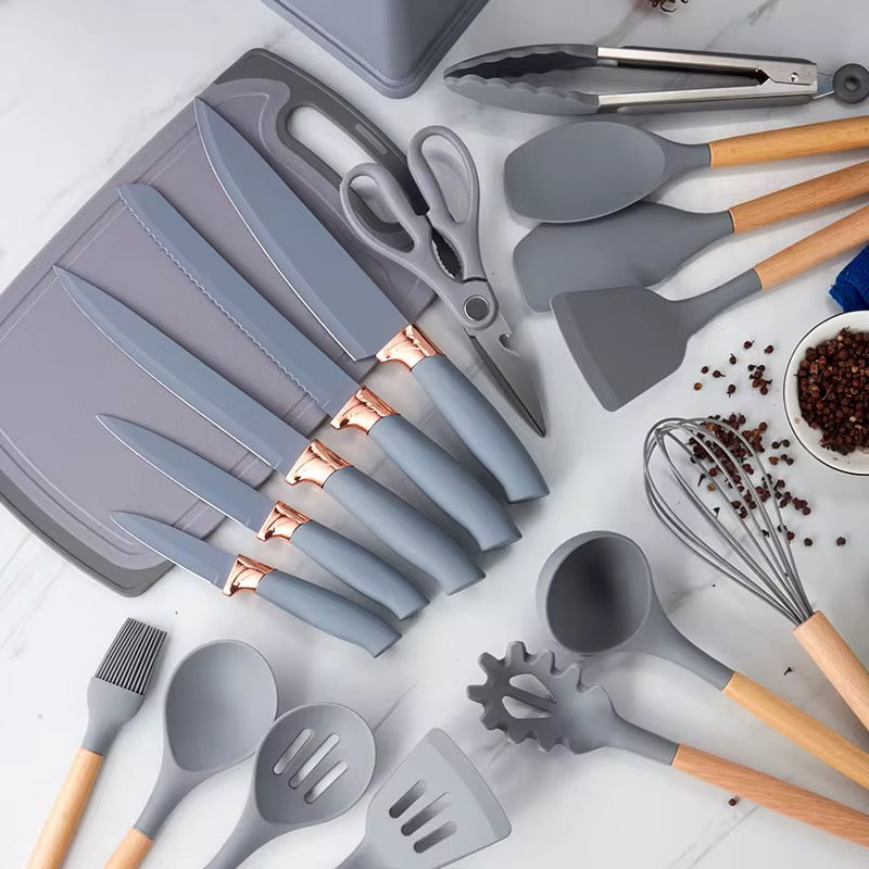 Sets Kitchen Spoon With Wooden Handle
