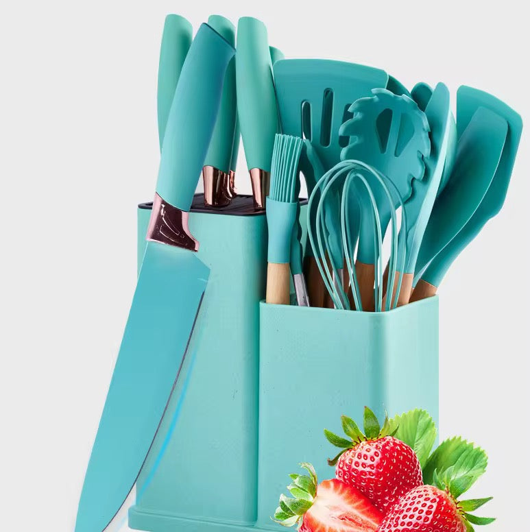 Sets Kitchen Spoon With Wooden Handle