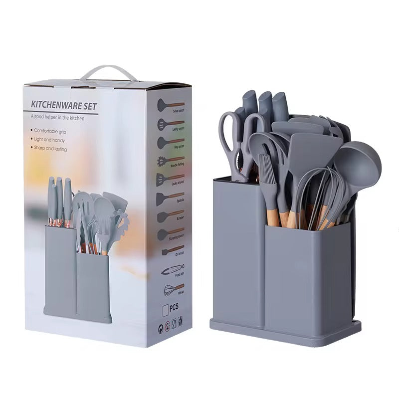 Sets Kitchen Spoon With Wooden Handle
