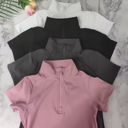 Horse riding t-shirt with zipper