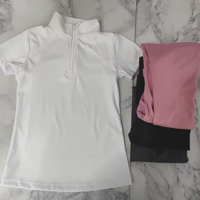 Horse riding t-shirt with zipper