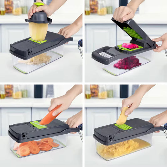 Vegetable and fruit slicer, cutting boards and equipment