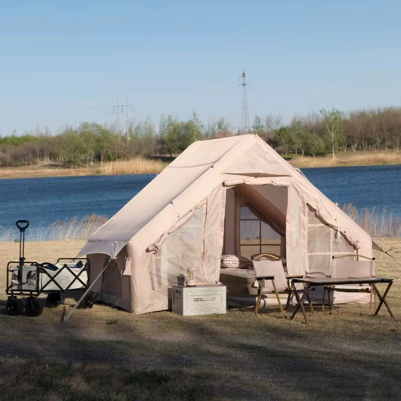 Trailer Height Nature Party White Inflatable Structures Camping Industrial Building 6 Man Mobi Garden