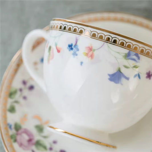 Floral Decal Colorful Ceramic Dinnerware Sets