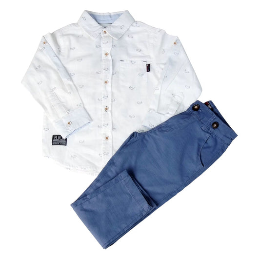 New style boys' pants with cartoon casual shirt