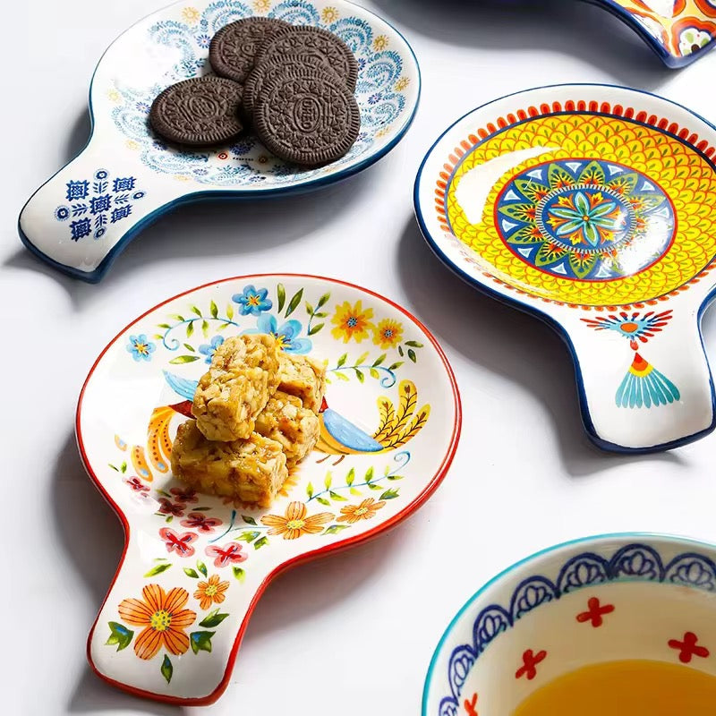 حامل أطباق أدوات المطبخ من السيراميك مع حامل ملاعق -  Kitchen Accessory Utensil Dishes Rack Ceramic Spoon